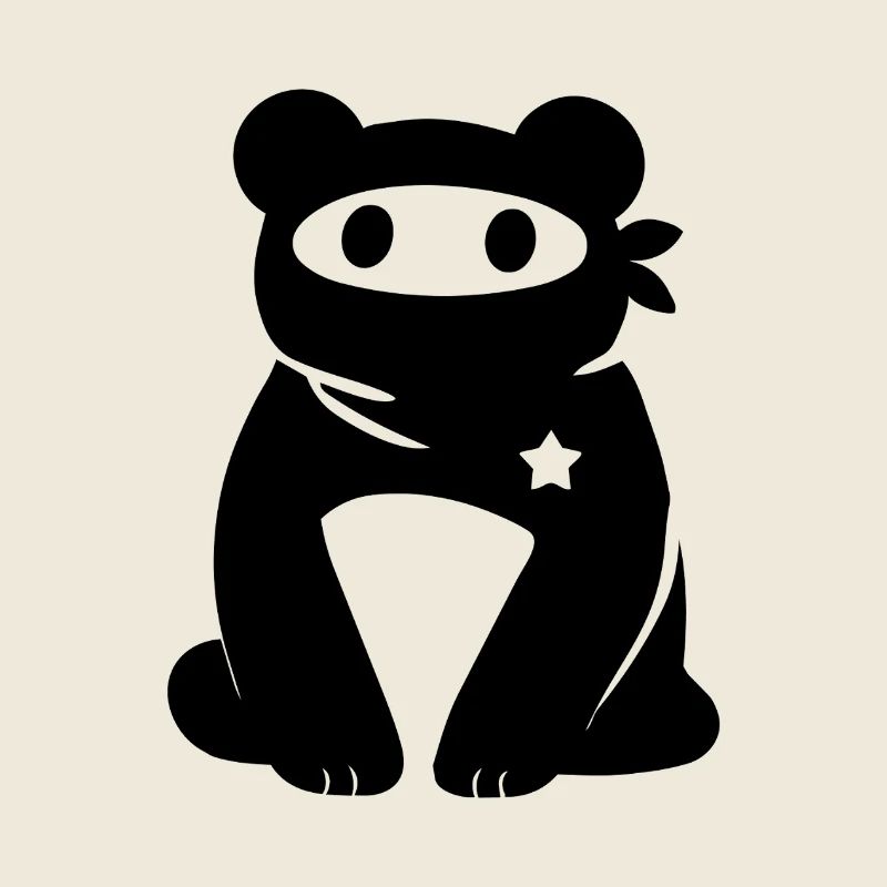 Vermummter Bär mit Stern – Antifaschismus Antifa