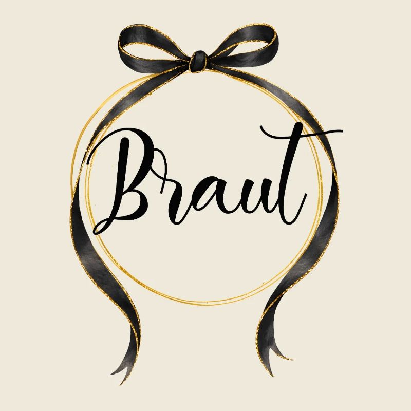 TEAM BRAUT! Circle Bow Black Gold