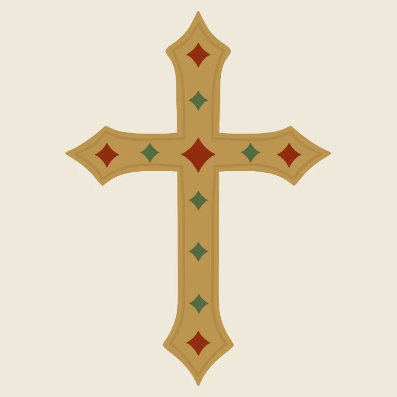 Croix d’or avec incrustations de gemmes