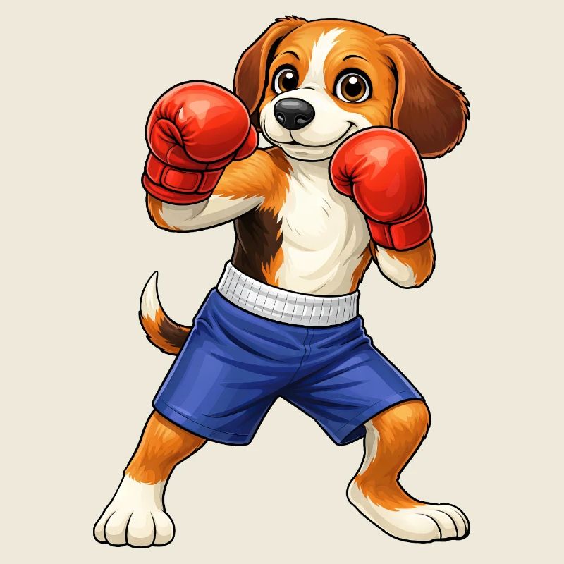 Cooler Beagle Boxer Kampfsport Cartoon Boxen