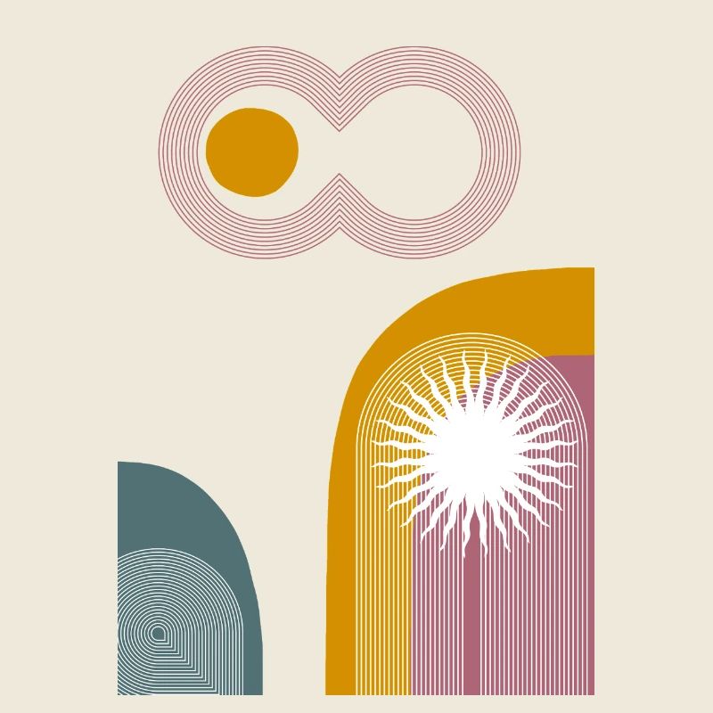 Pink Infinity Sun Abstrakter Bogen-Grafik