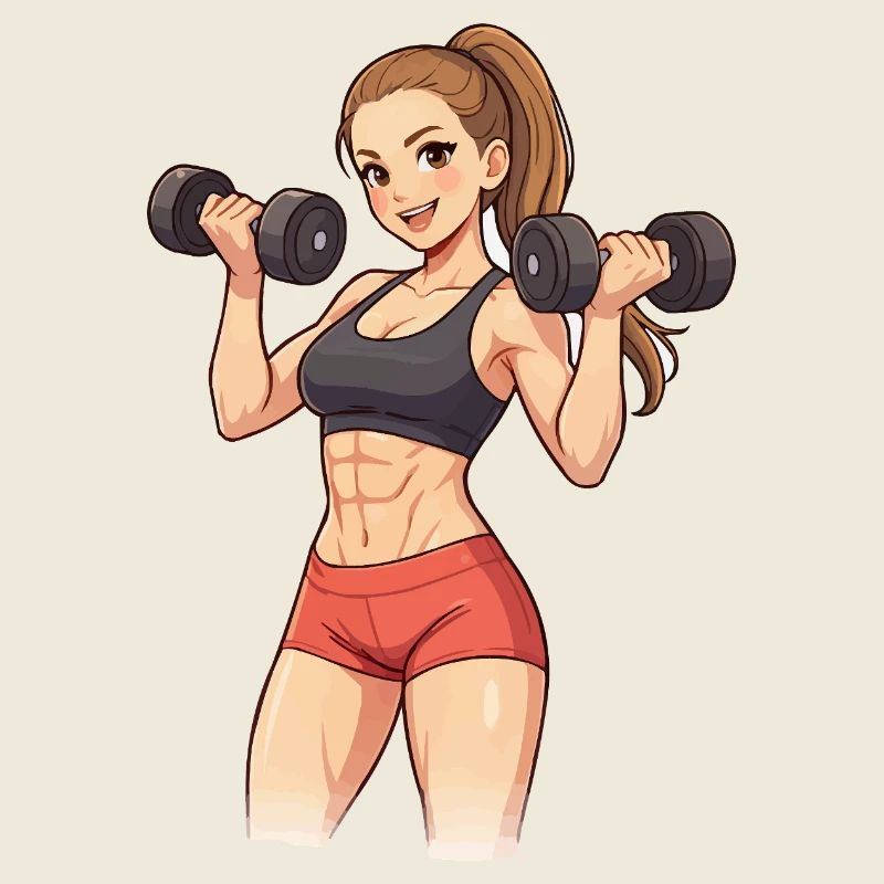 Strength training power woman