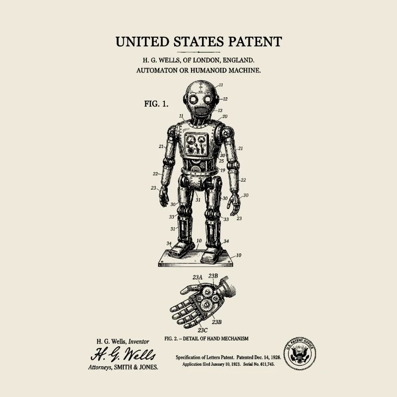 Humanoid Robot Patent – Vintage Technical Board