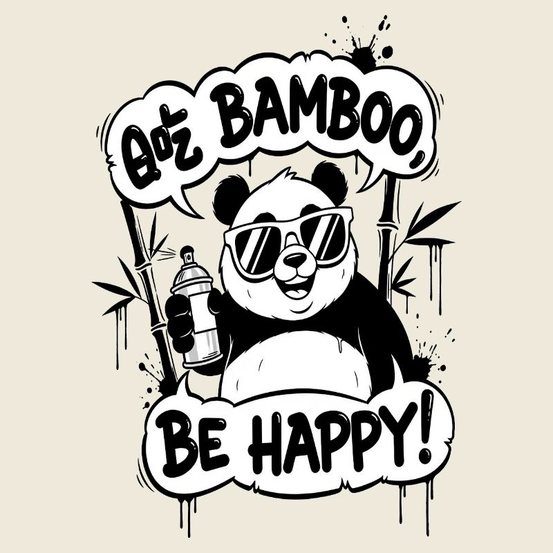 Panda Graffiti Sei glücklich