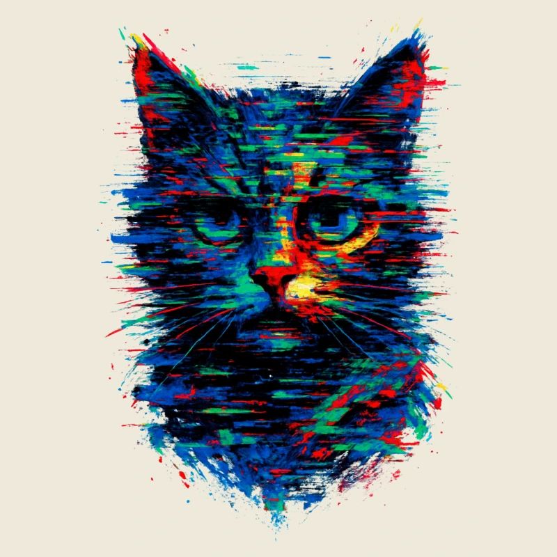 Katzen-Glitch-Kunst chromatische Aberration