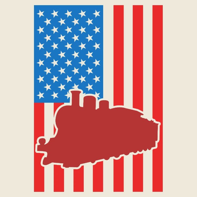 Railroad USA Flag