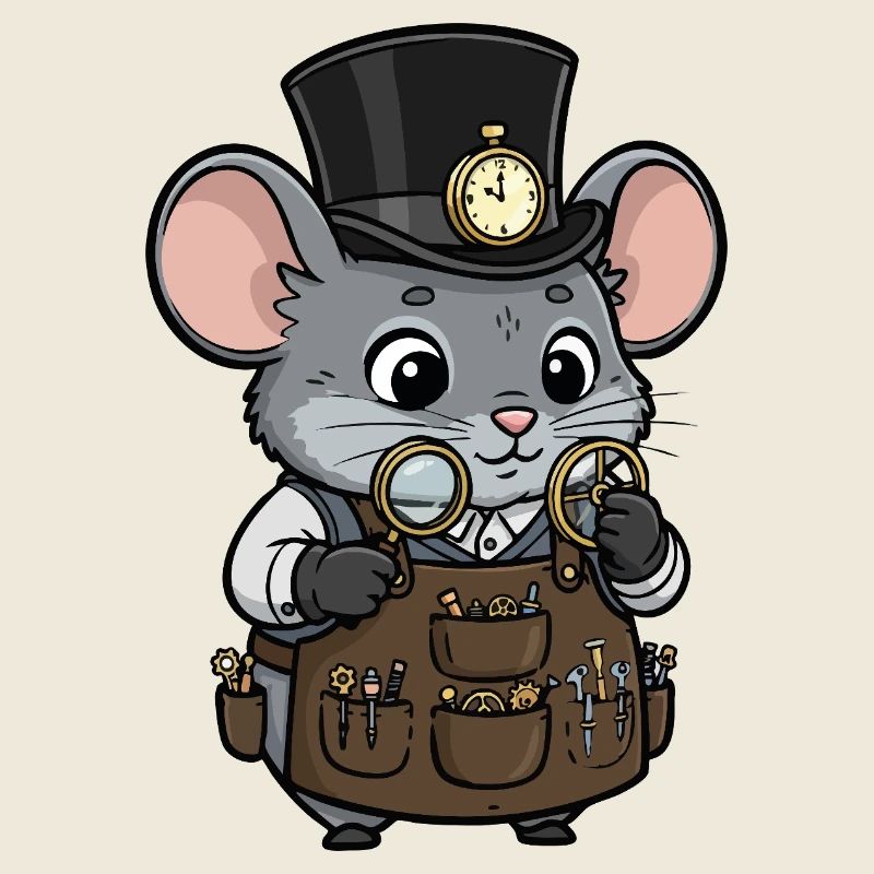 Mouse Watchmaker Steampunk Zylinderuhr