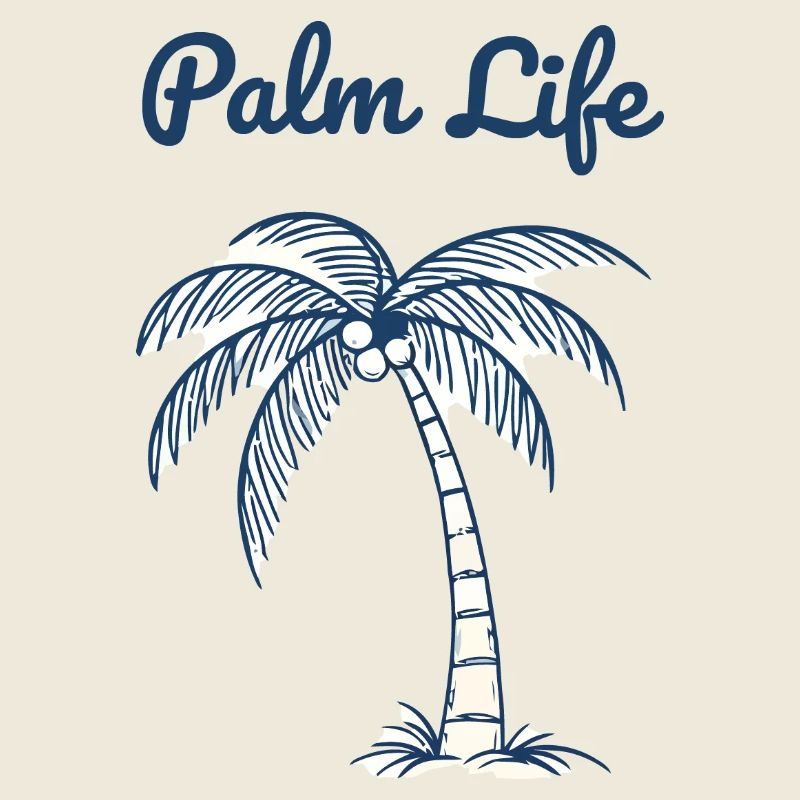 Palm Life Tropical Beach Design Minimal d’été