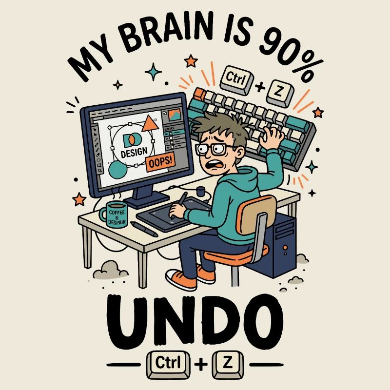 Designer Ctrl Z Panic Humour