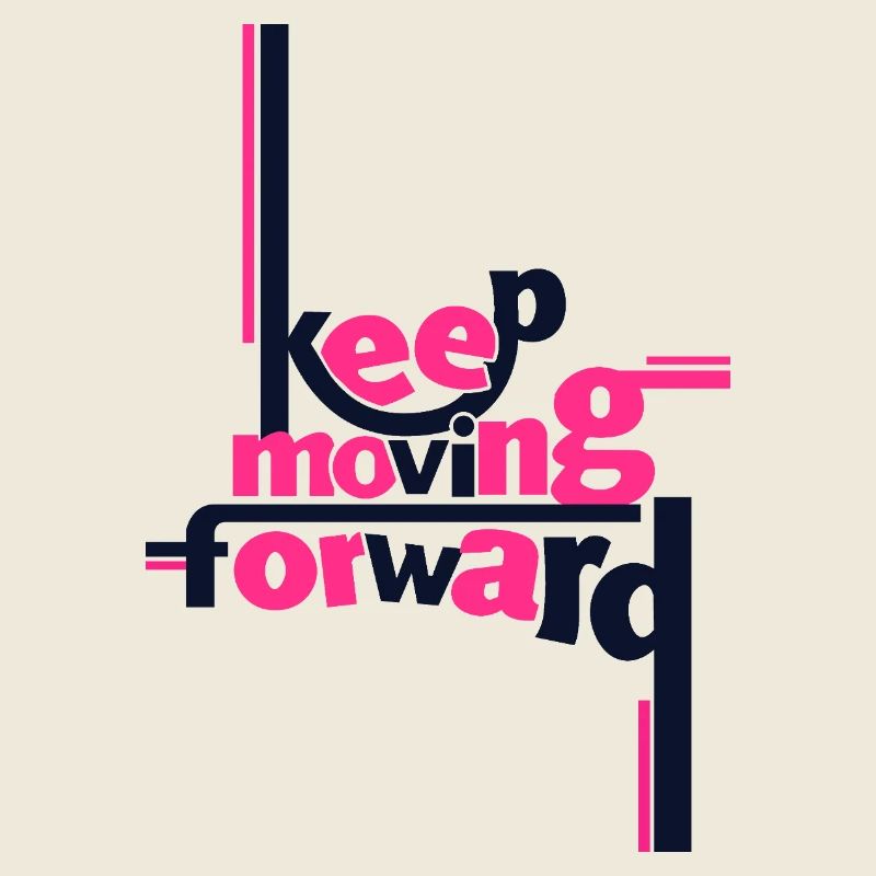T-shirt rose statement Keep Moving Forward