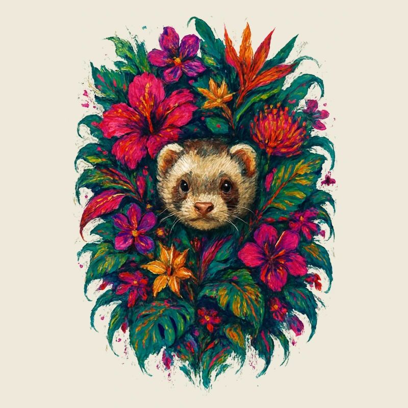 Furet Tropical Fleurs de Hibiscus Exotique