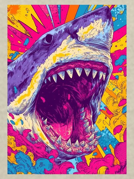 Explosion de requin psychédélique