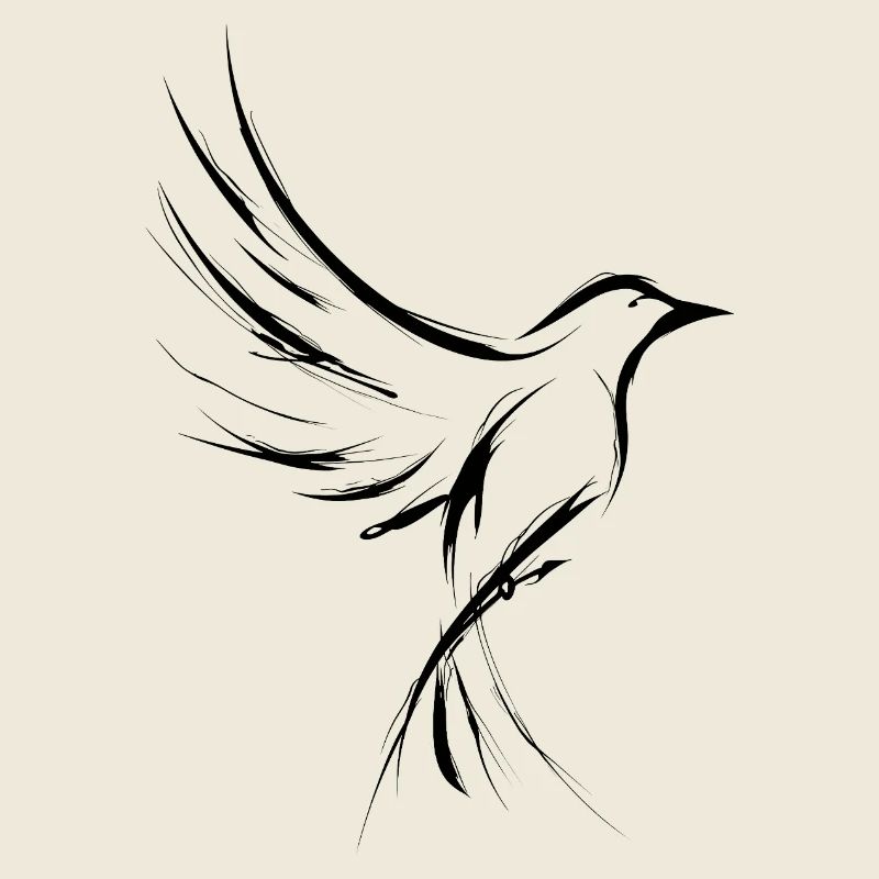 Vogel, Vogel-Tattoo, einfache Zeichnung