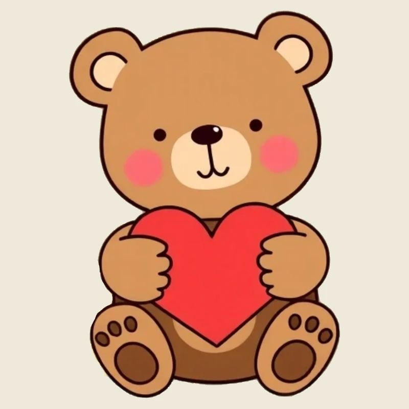 Bär mit rotem Herz Geschenk Mutter Muttertag