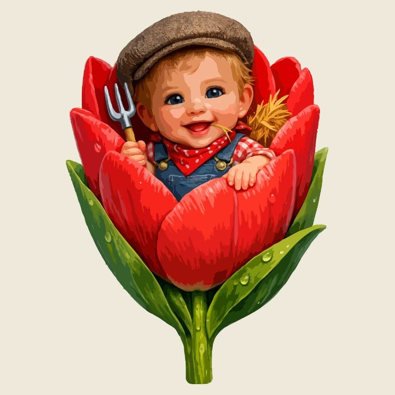 Baby in Tulip Bud