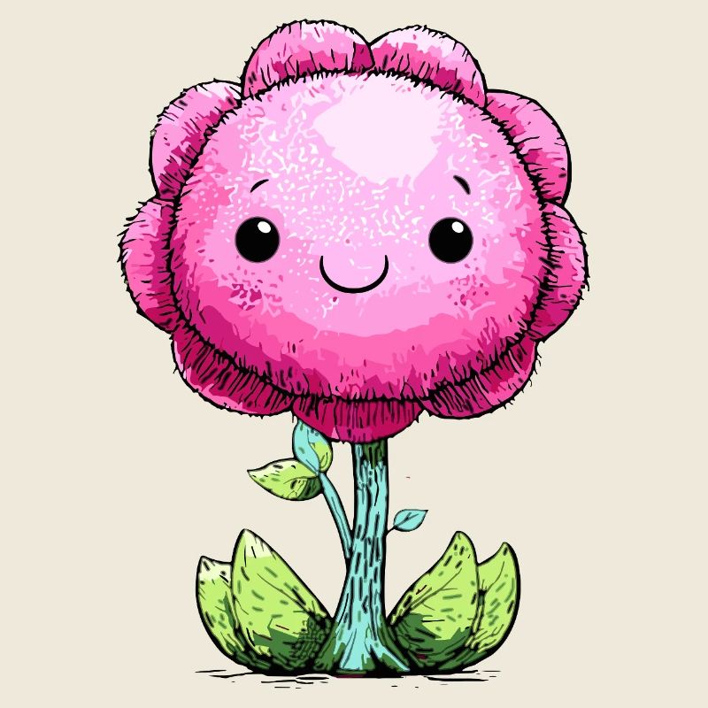 Visage de fleur rose câlin