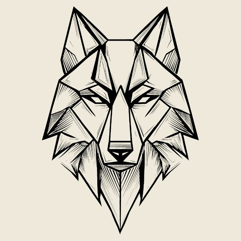 Modern Symmetrical Geometric Wolf