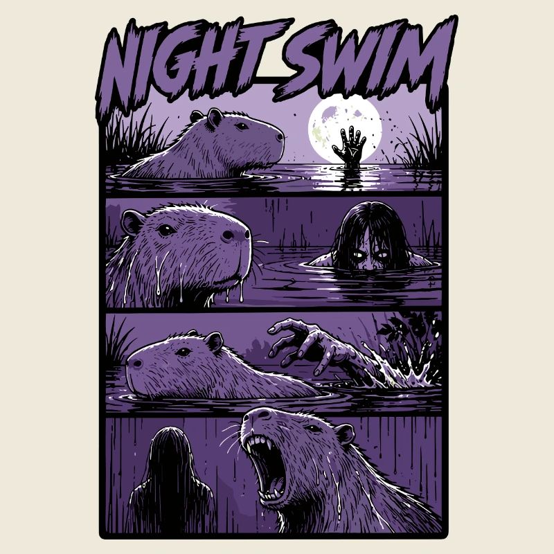 Dark Swamp Capybara Horror