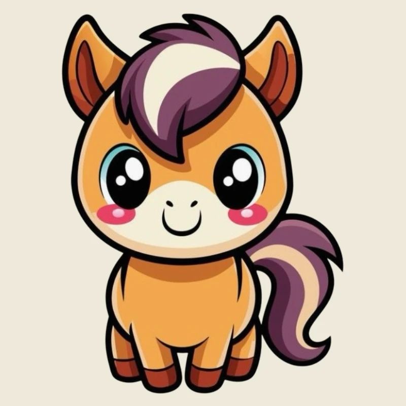 Cute chibi bangs with purple mane