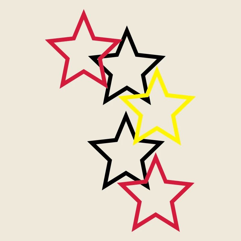 Outlined Stars Three Colors