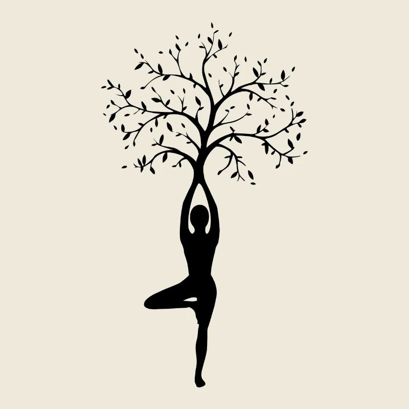 Yoga en silhouette de la posture de l’arbre