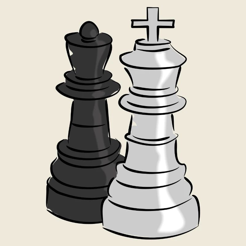 schach figuren dame koenig