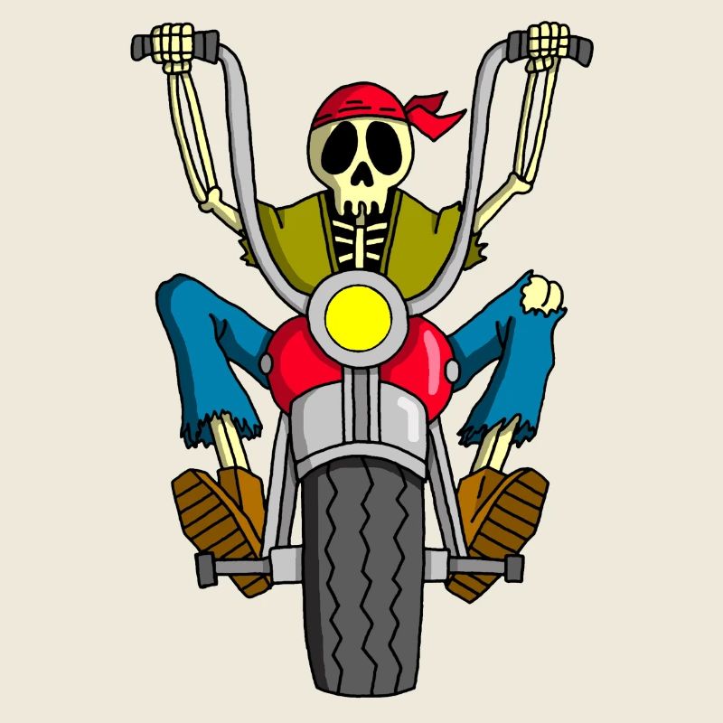 Squelette motard