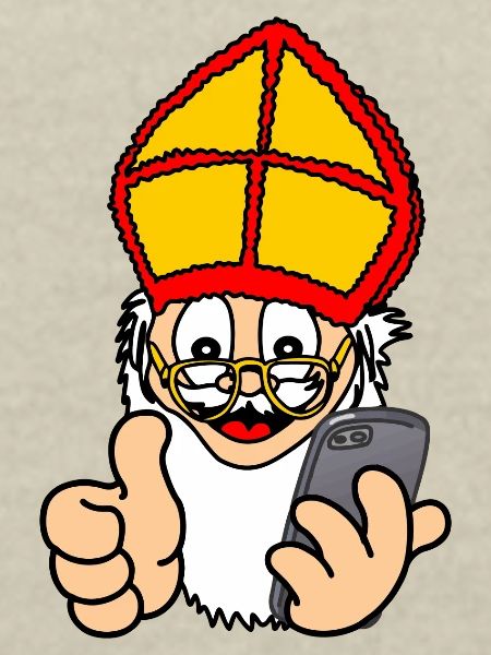 Sinterklaas mit Smartphone