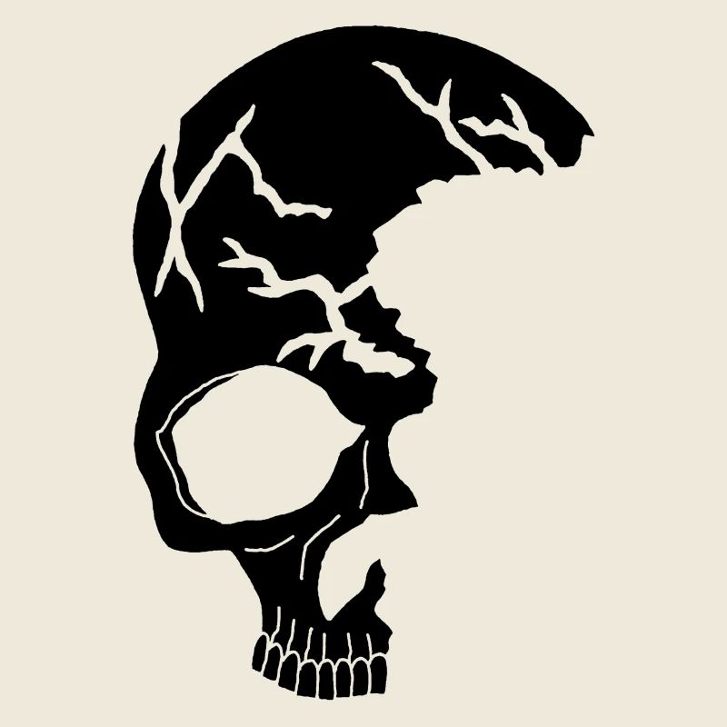 Black half-skull