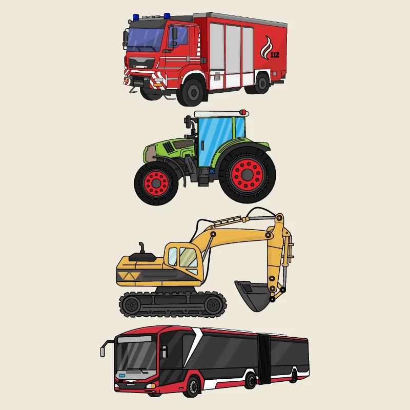Feuerwehr, Bus, Traktor, Bagger