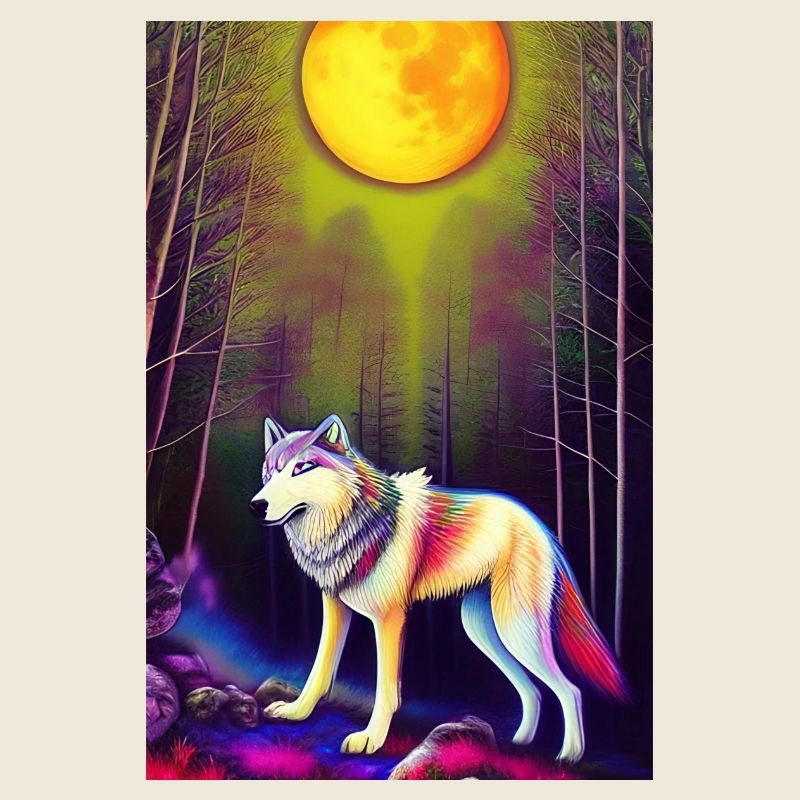 Wolf und Mond