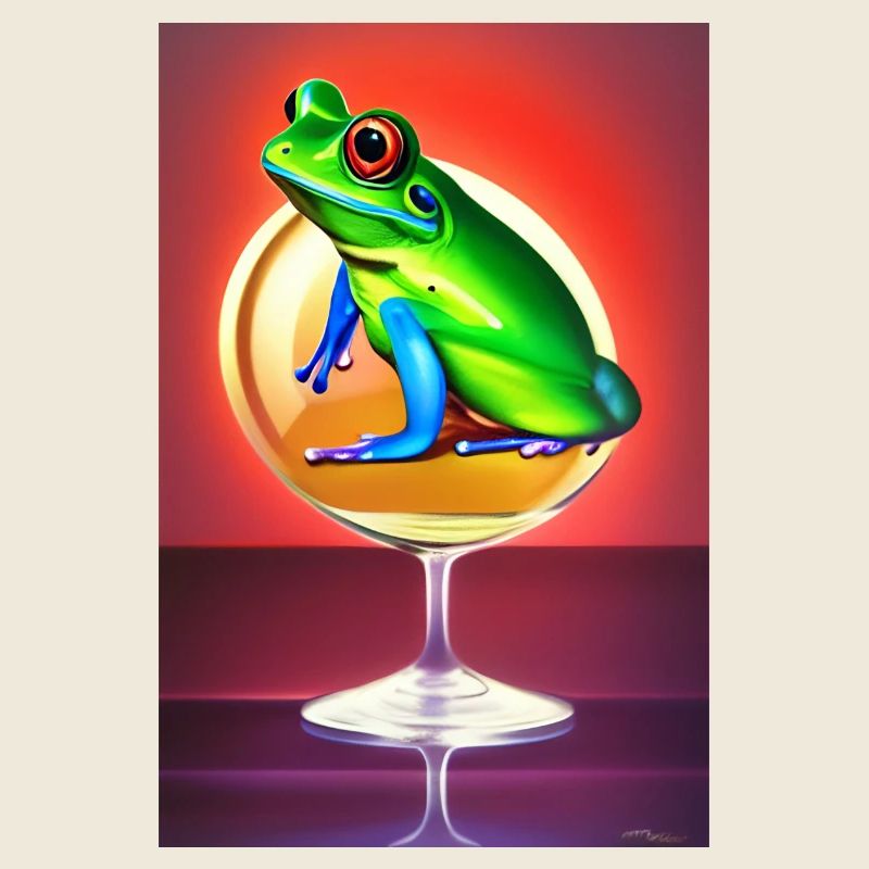 Frog on glass