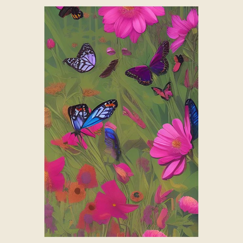 Blumen und Schmetterling