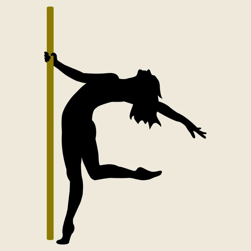 Die Silhouette einer Poledancerin