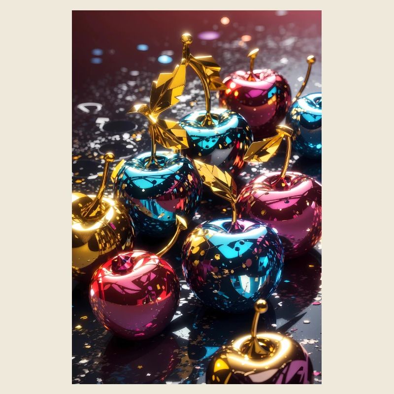 Cherries Golden Metallic