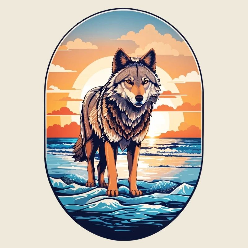 Wolf am Strand