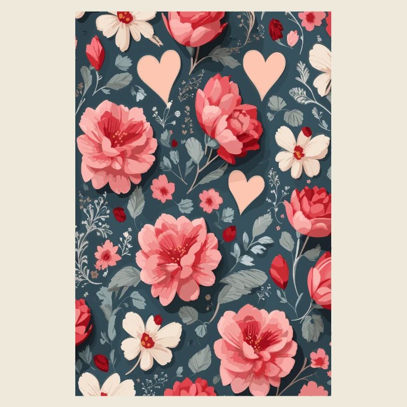 Des roses avec des cœurs