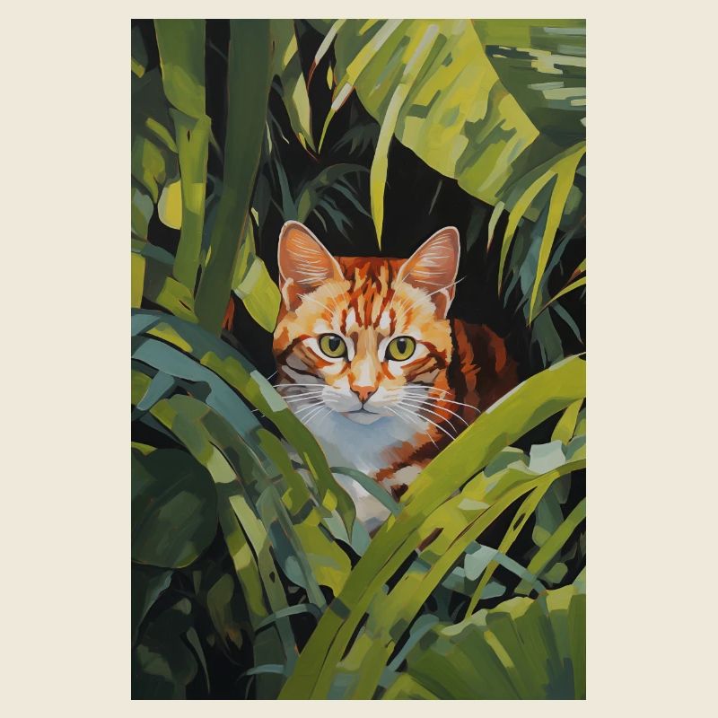 Cute ginger cat illustration
