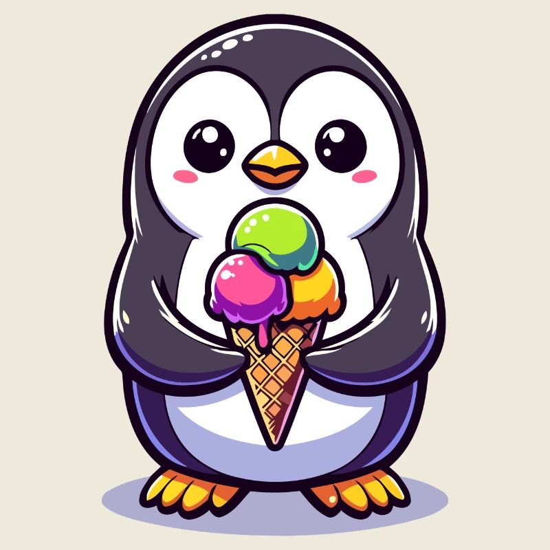 Adorable Penguin Colourful 