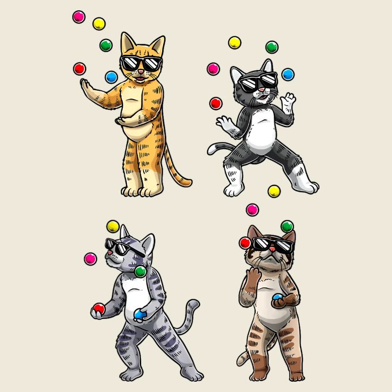 Jonglierende Sonnenbrille Cats Quartett
