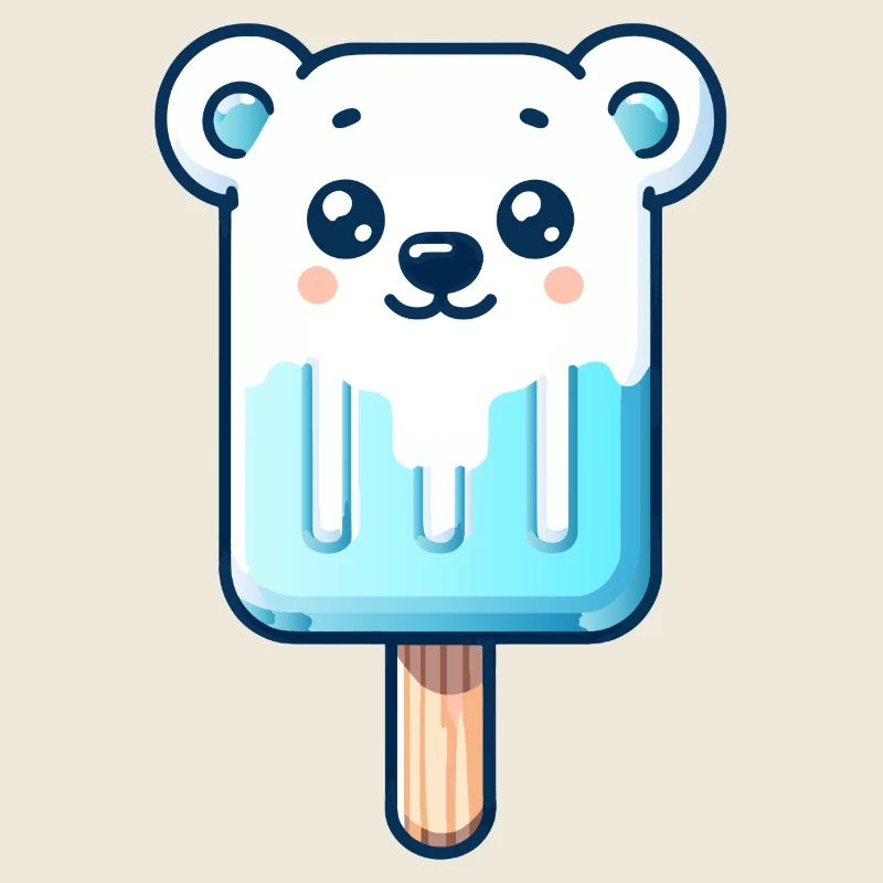 Une glace en forme d’ours polaire souriant
