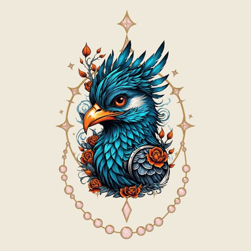 Charming and majestic blue bird.