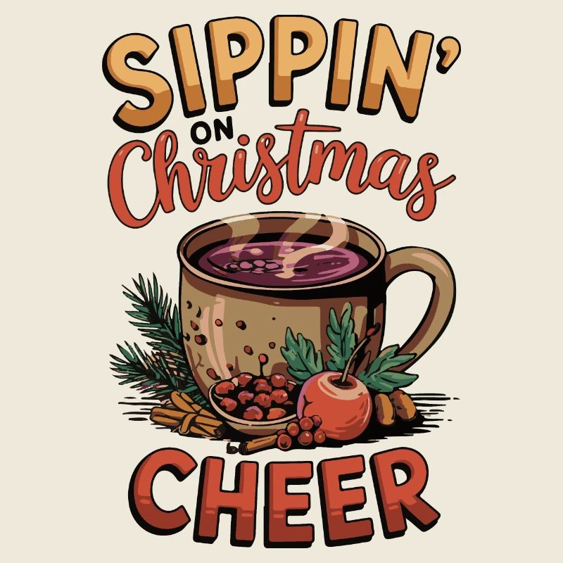 Siroter sur le design de la tasse de Noël