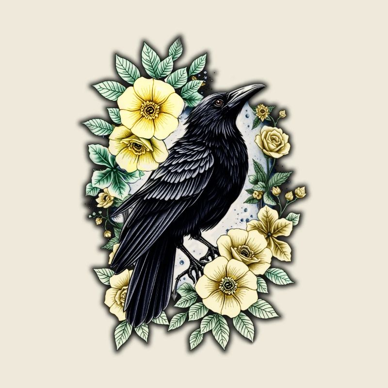 Die Anmut und Eleganz der Krähe.
