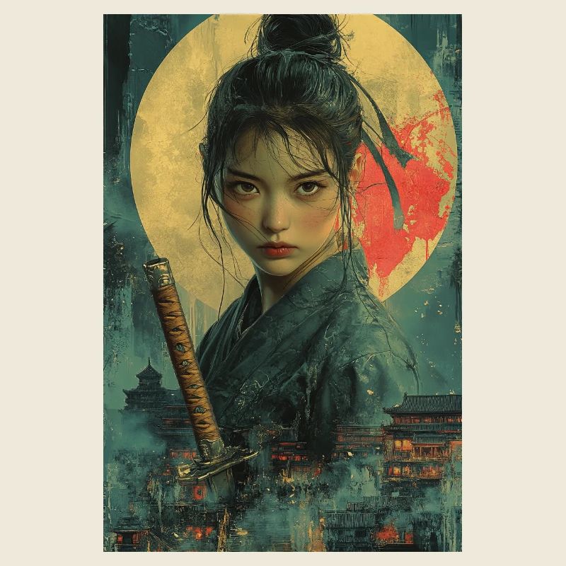 Mondlicht-Samurai im Asiatischen Stil