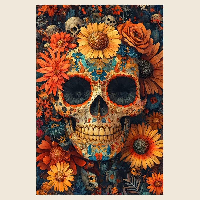 Crâne de Fleurs Día de los Muertos