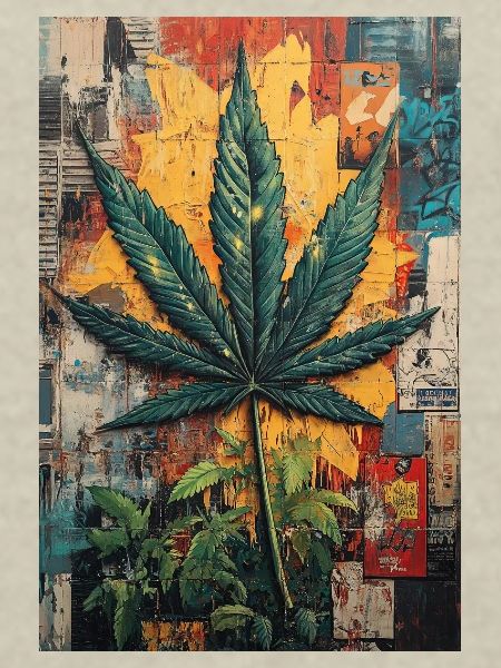 Graffiti Hanfblatt Wandkunst