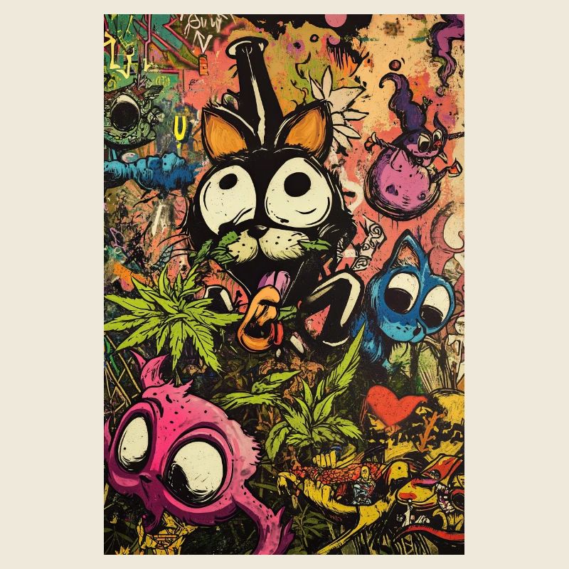 Colorful Cartoon Monster Graffiti