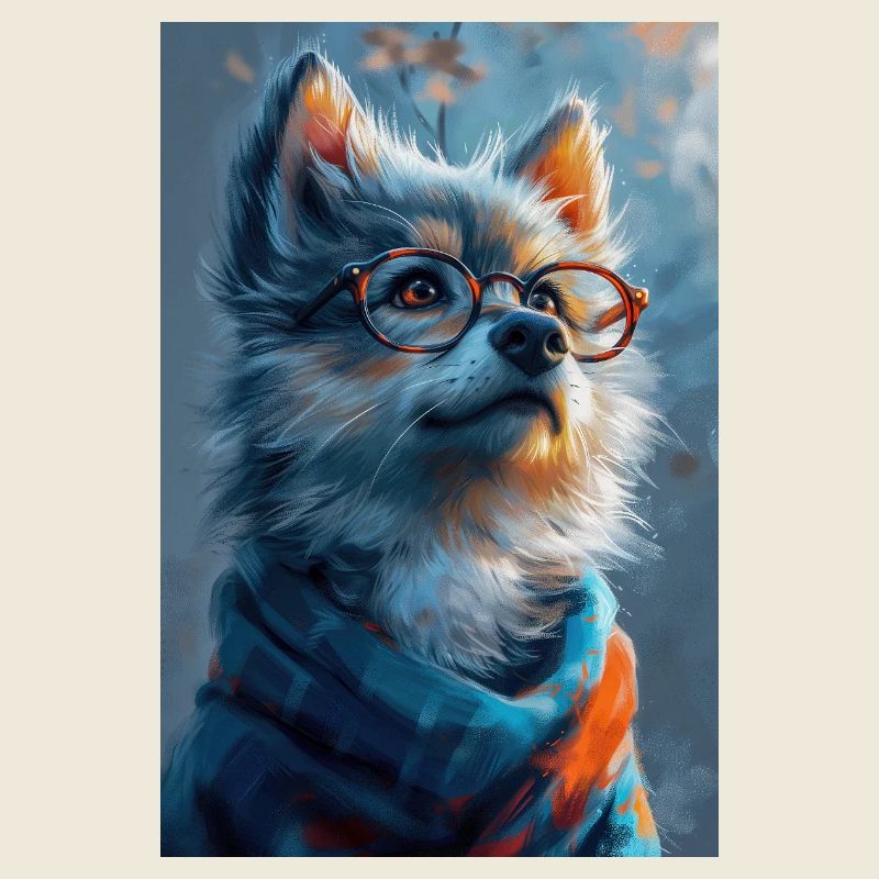 Lustiger Wolf Illustration Poster