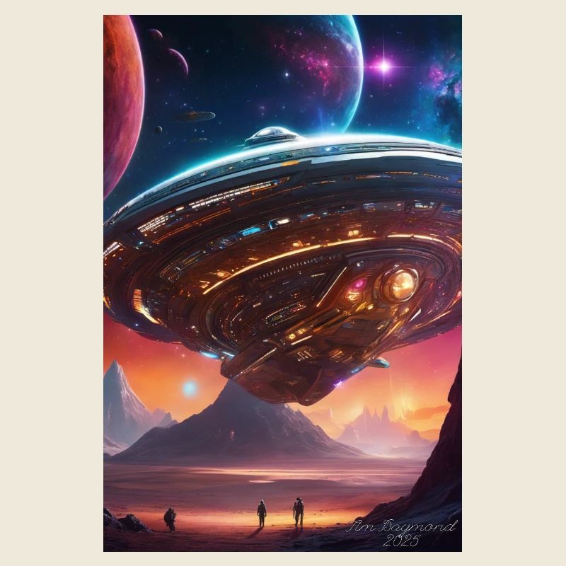 Nebula-Liner über Crimson Valleys